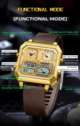 SANDA 6210 Top Brand Silicone Strap Fashion Men's Electronic Watch Intelligent Temperature Gauge for Men's Electronic Watch