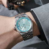 Dulunwe2025 - Reloj mecánico para hombre, nuevo, calendario, luminoso, correa conmemorativa fina, masculino