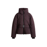 Hooded Skiing Coats Women Stand Collar Belts Pleated Zippers Full Sleeve Thicken Cotton Jacket 2025 Winter Lady Outwears New