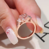 Provence Pink Diamond Ring 10KGold Asscher cut IGI Lab Grown Diamonds Rings for Women Luxury wedding bands Personalized Custom