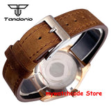 Tandorio Real Cusn8 Bronze Watch for Men 20Bar Waterproof Automatic Pilot Watch Vintage Wristwatch NH35A PT5000 Military Relojes