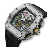 GUANQIN Mechanical Multifunctional Luxury Man watch Rectangular Dial Waterproof Chronograph Automatic Date Steel Shell Men watch