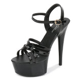 Women's summer multi-color sandals waterproof platform 15cm thick bottom fine heeled high heels