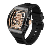 Luxury Design Automatic Mechanical Watch Waterproof Luminous Dragon Dial Custom Logo Business Casual Wristwatch Carbon Fiber