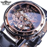 T-Winner Fashion Classic Roma Watch Men Gold Skeleton Watches Men Mechanical Hand Wind Wristwatches Cheap Price Reloj Hombre