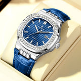 New Fashion BANGWEI Elegant Luxury Quartz Woman Watch Simple Dial Diamond Retro Leather Date Waterproof Luminous Women's Watches