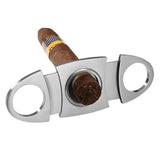 Metal Cigars Cutter Metal Classic GuillotineScissors Stainless Steel Double Blade Cigars Clippers Portable CutterGuillotine