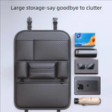 Organizador multifuncional para respaldo de asiento de coche, bolsa de almacenamiento de alta capacidad con múltiples bolsillos y alfombrilla antipatadas resistente al desgaste.