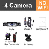 Car DVR HD 1080P 4-Lens Dash Cam 360° All Sides Car Camera Wifi Video Driving Registrator Night Vision Dash Cam Car Gift TF Card