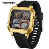 SANDA 6210 Top Brand Silicone Strap Fashion Men's Electronic Watch Intelligent Temperature Gauge for Men's Electronic Watch