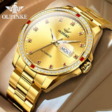 OUPINKE 3261 Mens Watch Automatic Mechanical Watch 50M Waterproof Watches For Men Sapphire Dual Calendar Watch Original Gifts