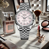 Nouvelle montre mécanique pour femme, calendrier élégant, petit cadran raffiné, mode et loisirs, montres-bracelets mécaniques de luxe pour femmes