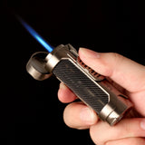 LUBINSKI Torch Lighter Windproof Jet Gas Cigar Lighter Top Cigar Holder Smoking Gift Set With Gift Box