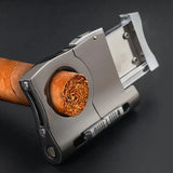 Cortador de Puros Portátil V-Cut Doble Punzonado Tijeras de Acero Inoxidable Accesorios para Fumar Regalo para Hombre
