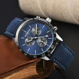 Reloj Zeppelin clásico retro de moda para hombre, esfera multifuncional, reloj de pulsera de negocios, reloj deportivo informal de cuarzo.