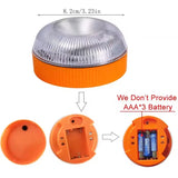 1/2pc Magnetic Flashinúg Yellow Emergency Lamp Safety Alert Light need AAA Battery Power for Outdoor Camping Road Safety Light