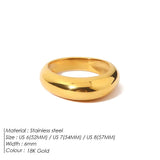eManco Smooth Rounded Corners Metallic Stainless Steel Temperament Ladies Rings Christmas Gift Jewelry Wholesale