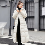 Women's Thickened Long down Cotton Jacket Winter Hot Sale Of The Season Korean Style Large Fur Collar Slim Fit Coat with Belt...
