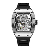 Luxury Design Automatic Mechanical Watch Waterproof Luminous Dragon Dial Custom Logo Business Casual Wristwatch Carbon Fiber