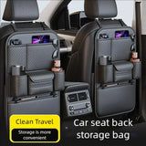 Organizador multifuncional para respaldo de asiento de coche, bolsa de almacenamiento de alta capacidad con múltiples bolsillos y alfombrilla antipatadas resistente al desgaste.