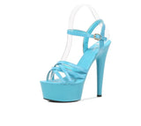 Women's summer multi-color sandals waterproof platform 15cm thick bottom fine heeled high heels