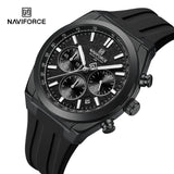 NAVIFORCE Men's Sport Watch Waterproof Silicone Strap Chronograph Watch Luxury Brand Man Waterproof Luminous Quartz Wristwatch