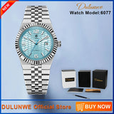 Dulunwe2025 - Reloj mecánico para hombre, nuevo, calendario, luminoso, correa conmemorativa fina, masculino