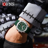 OFNS 8019 Men's Quartz Watch Multi functional Three eye Six pin Waterproof Luminous Calendar Fashion Men's Quartz Watch