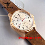 Tandorio Real Cusn8 Bronze Watch for Men 20Bar Waterproof Automatic Pilot Watch Vintage Wristwatch NH35A PT5000 Military Relojes