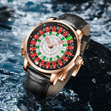 Relojes mecánicos Pro para hombre PINDU Reloj NH35A Movimiento Cristal de zafiro Resistente al agua Diseño de botones Reloj de pulsera Ruleta rusa