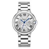 Reloj de lujo de alta gama para hombre, serie Balloon, esfera redonda, correa de acero inoxidable, calendario, accesorio de moda, ideal para diversas ocasiones.