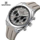 NAVIFORCE Men's Sport Watch Waterproof Silicone Strap Chronograph Watch Luxury Brand Man Waterproof Luminous Quartz Wristwatch