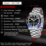 PAGANI DESIGN Premium Business Men's Mechanical Watch Luxury Formal Style Stainless Steel Sapphire Glass Calendar Luminous Clock