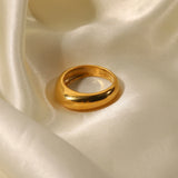 eManco Smooth Rounded Corners Metallic Stainless Steel Temperament Ladies Rings Christmas Gift Jewelry Wholesale