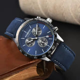 Reloj Zeppelin clásico retro de moda para hombre, esfera multifuncional, reloj de pulsera de negocios, reloj deportivo informal de cuarzo.