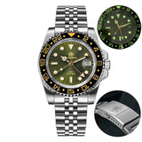 ADDIESDIVE Watch For Man Quartz GMT 20Bar Waterproof BGW9 Super Luminous 316L Stainless Steel Ceramic Bezel Watch
