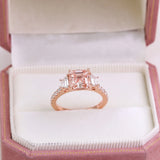 Provence Pink Diamond Ring 10KGold Asscher cut IGI Lab Grown Diamonds Rings for Women Luxury wedding bands Personalized Custom