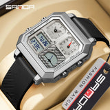 SANDA 6210 Top Brand Silicone Strap Fashion Men's Electronic Watch Intelligent Temperature Gauge for Men's Electronic Watch
