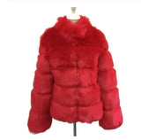Women Faux Fur Fox Coats Short Coat Jackets Elegant Autumn Winter Jacket Furry Outerwear Elegant Splice Thick Warm Coffe Coats