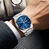 PENGAGAR Luxury Quartz Man Wristwatch Sport Men Watches Waterproof Luminous Date Week Stainless Steel Men's Watch Male Reloj+box