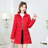 Women Jacket 2025 Winter Parka New Cotton Clothes Mid Long Coats Down Jacket Korean Slim Warm Thick Women Hooded Puffer Parkas