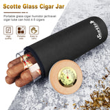 Scotte-Cigar Case Humidor Gift Box, Humidor, Humidor, Humidor, Hygrometer, Humidifier Travel Cigar Tube for 4 to 5 Cigars