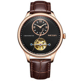 Mechanical Watches Multi-function Clock Montre Homme Leather Automatic Movement 5 ATM Waterproof Hollow Wristwatch Megir 62070
