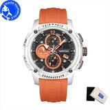 MARK FAIRWHALE 4360 Reloj de moda para hombre, correa de silicona, cronógrafo, resistente al agua, relojes de cuarzo para hombre, caja de regalo, Reloj Hombre