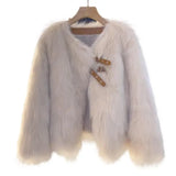 Imitation Fox Fur Grass Coat Short 2025 Autumn/Winter New Women's Korean Version Loose Thicken Fur Small Fragrant Style Top