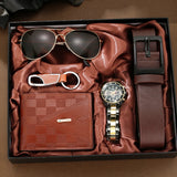 Men's Watch Gift Box Set 5-piece gift box Stylish and handsome mechanical style quartz watch