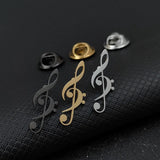 Broches minimalistas con símbolo musical de notas de metal ahuecadas para mujeres y hombres, productos culturales creativos, joyas y regalos.