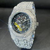 MISSFOX Automatic Mechanical Wristwatches Brand Luxury Men's Watches Transparent Luminous Silver Watch For Gift Hot Sale