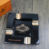 Ceramic Cigar Ashtray, European-Style, Four-Slot Square Ashtrays, Household, Living Room, Cigarette, Tobacco Partaoag