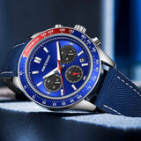 New fashion vintage men's watch Panda Three-Eye timing Wristwatch Multi-functional Business calendar luminous waterproof clock